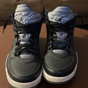 Jordan Black and Gray Athletic Shoes